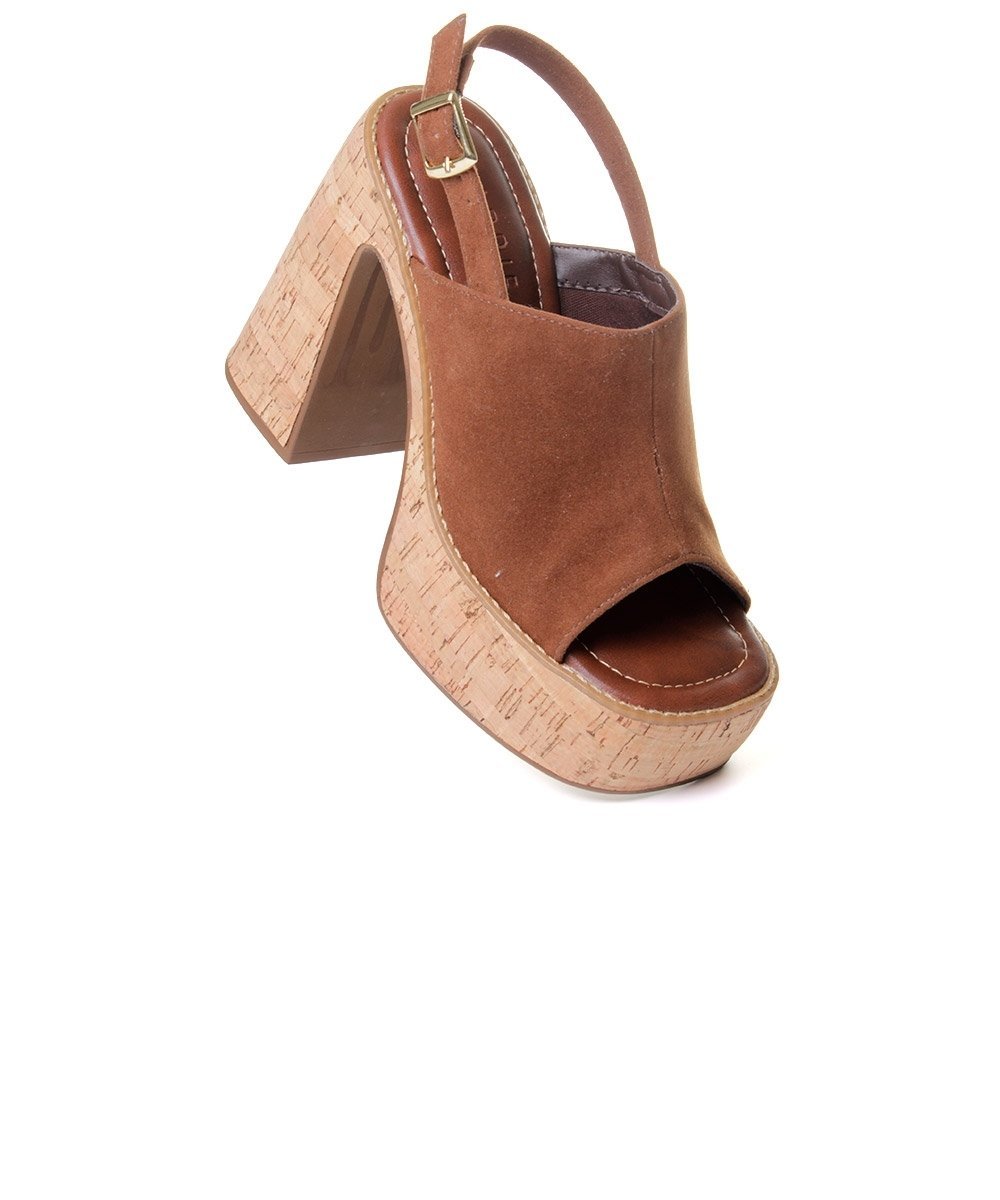 Sandália Meia Pata Pixolé Salto Alto Cacau Marrom 2