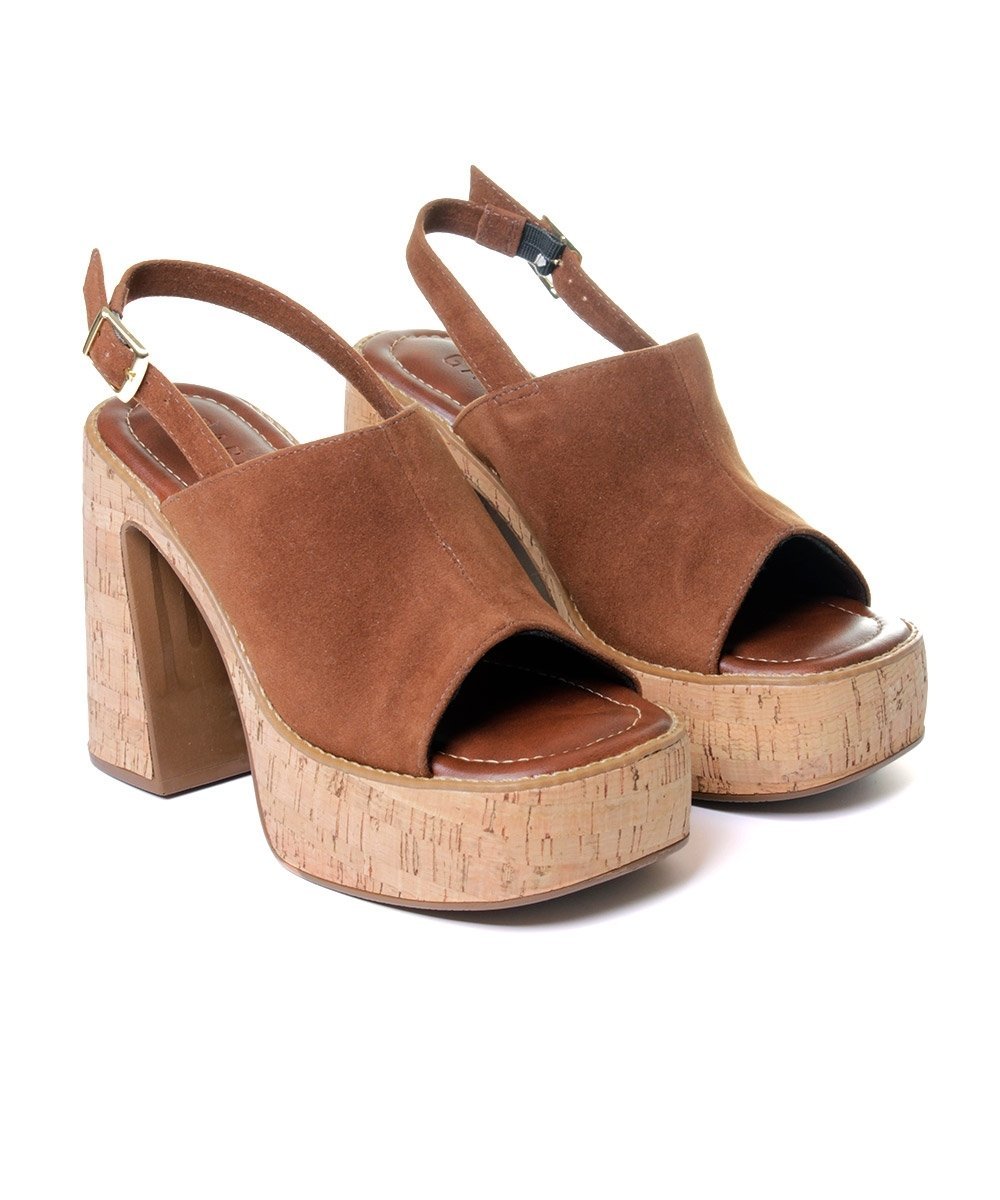 Sandália Meia Pata Pixolé Salto Alto Cacau Marrom 3