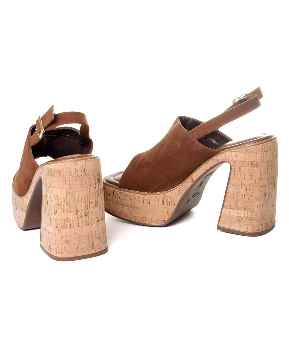 Sandália Meia Pata Pixolé Salto Alto Cacau Marrom 4