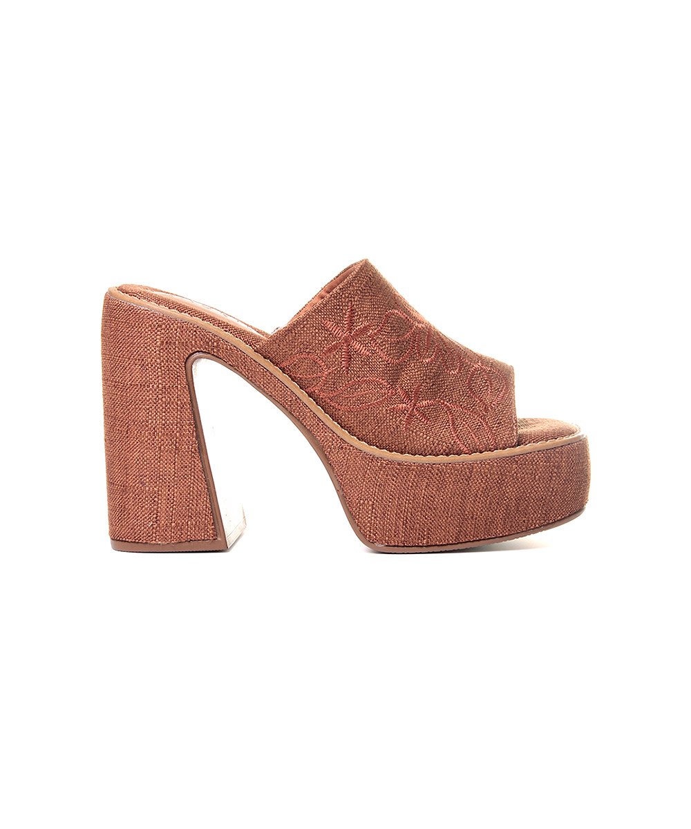 Tamanco Meia Pata Gabrie Salto Bloco Caramelo Marrom 2