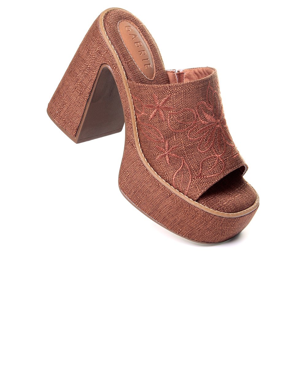 Tamanco Meia Pata Gabrie Salto Bloco Caramelo Marrom 3