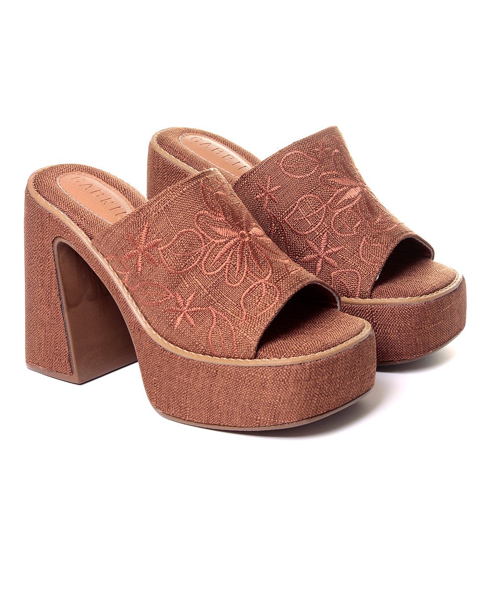 Tamanco Meia Pata Gabrie Salto Bloco Caramelo Marrom 4