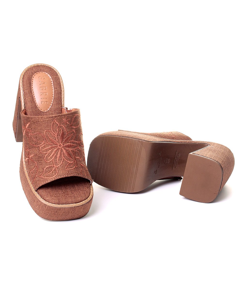 Tamanco Meia Pata Gabrie Salto Bloco Caramelo Marrom 6