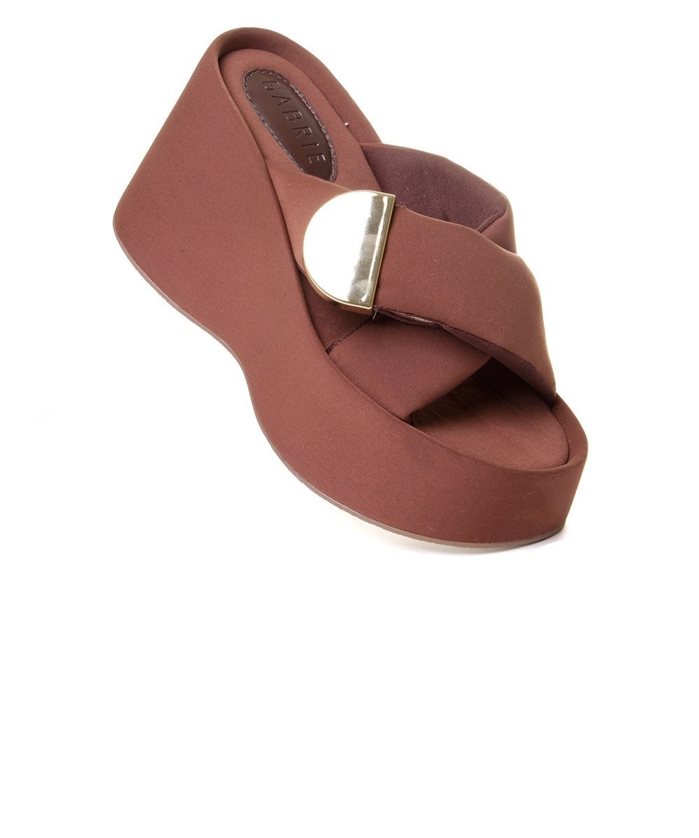 Sandália Anabela Pixolé Tiras Cafe Marrom 2