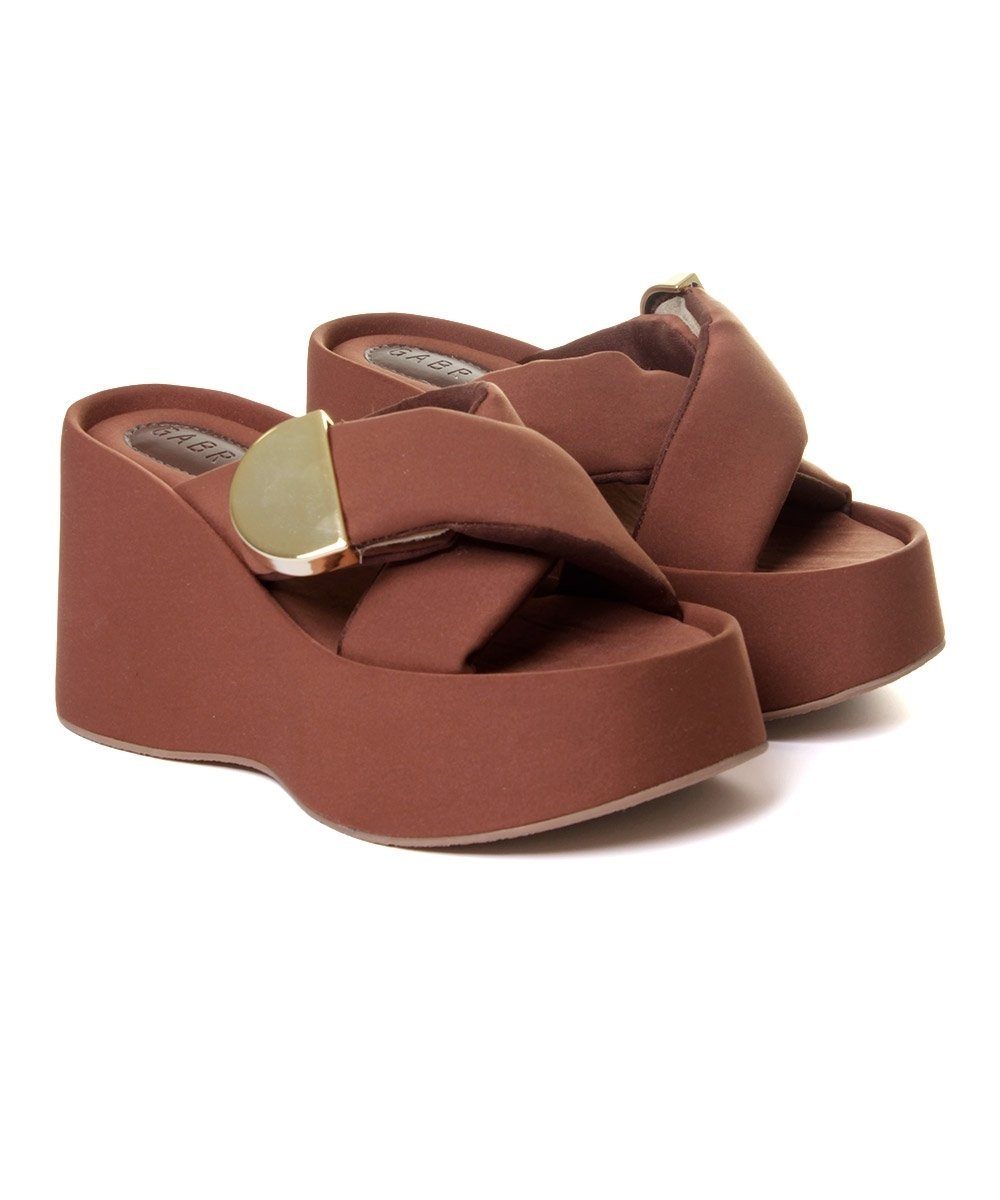 Sandália Anabela Pixolé Tiras Cafe Marrom 3