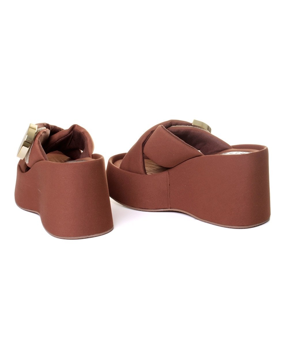 Sandália Anabela Pixolé Tiras Cafe Marrom 4