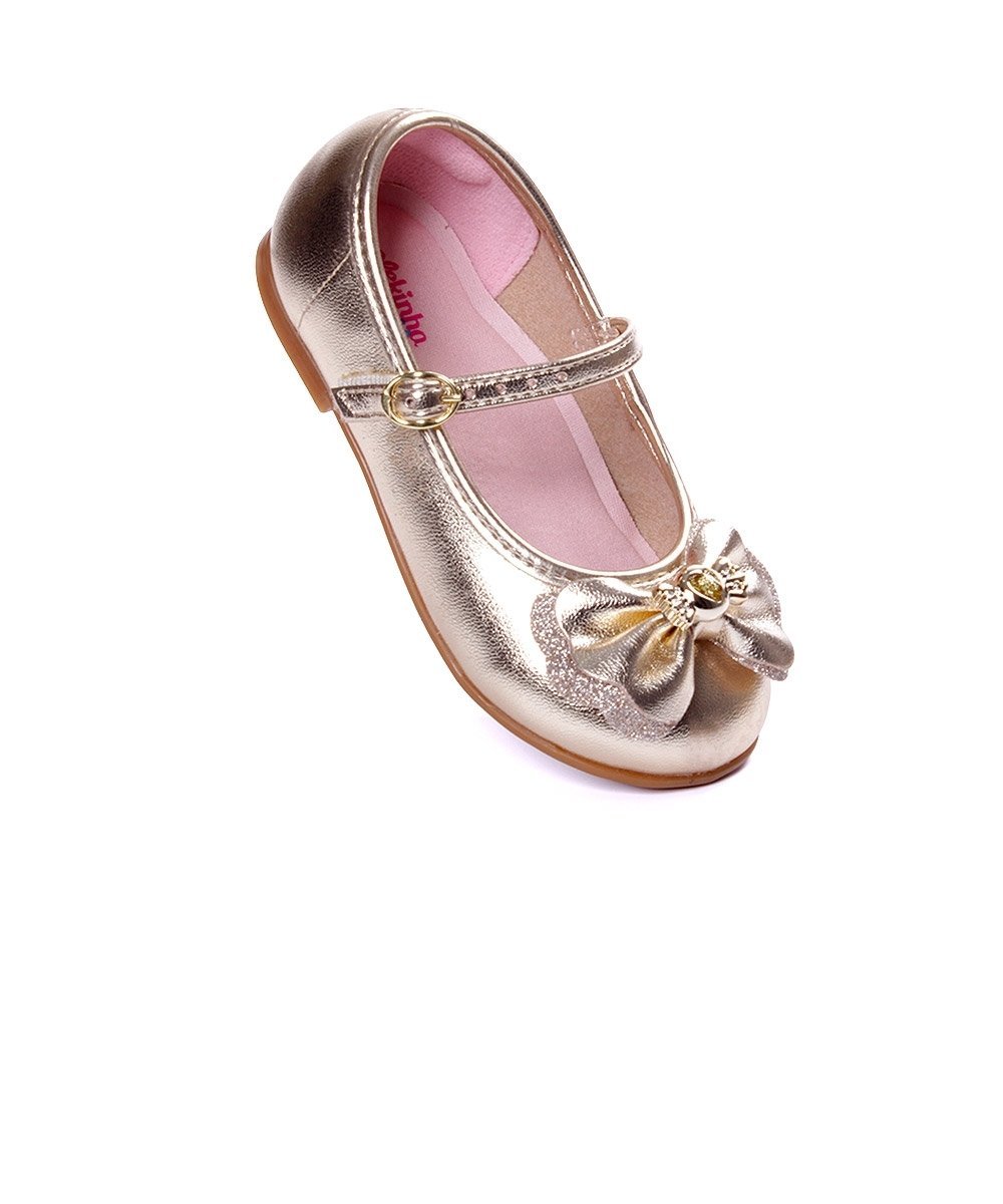 Sapatilha Infantil Molekinha Laço Metalizada Dourado Dourado 2