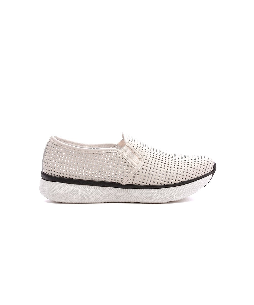 Tênis Feminino Giulia Domna Slip On Couro Off White