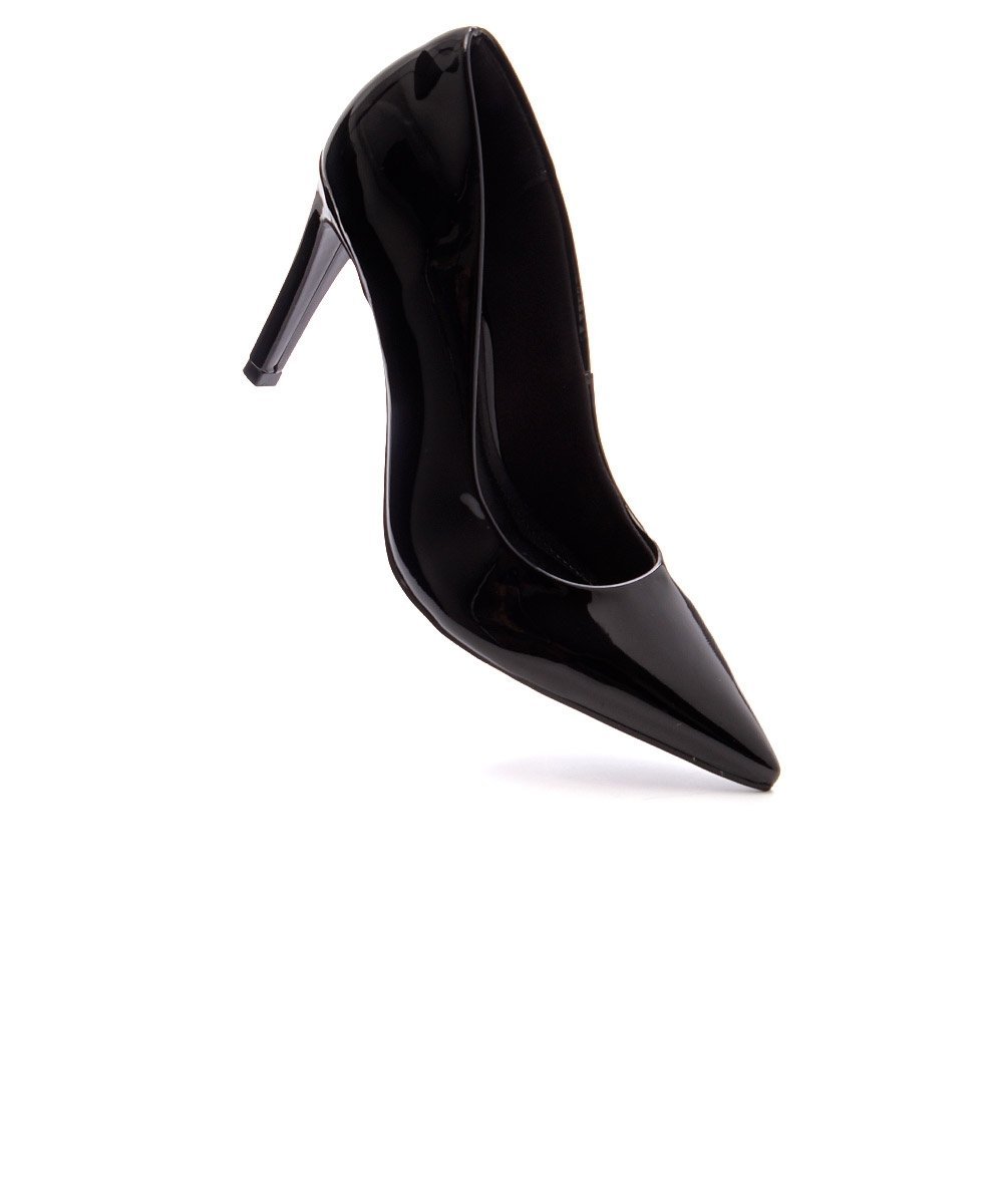 Sapato Scarpin Via Marte Salto Alto Verniz Preto Preto 2