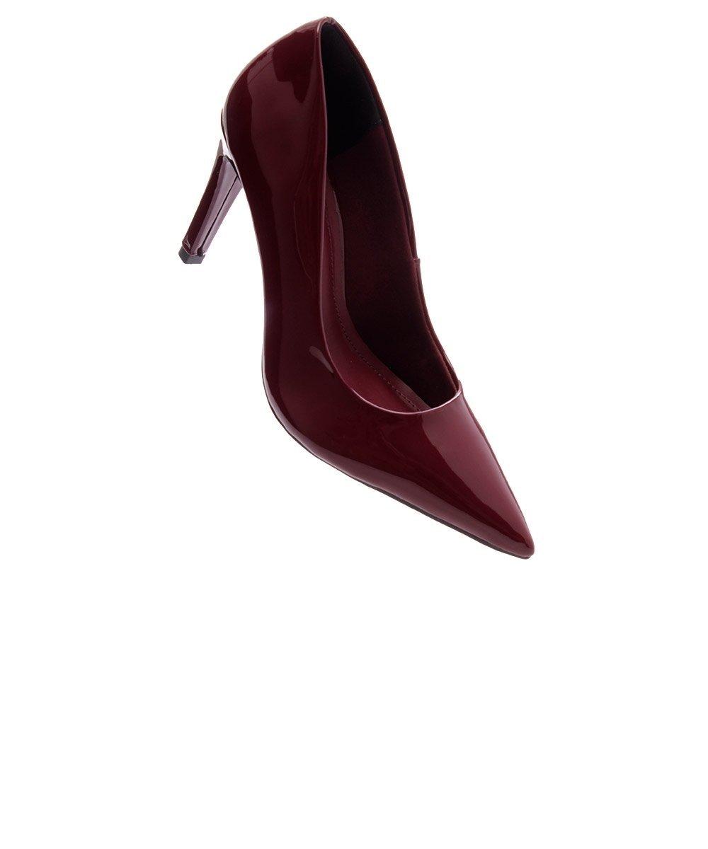 Sapato Scarpin Via Marte Salto Alto Verniz Vinho Vinho 2