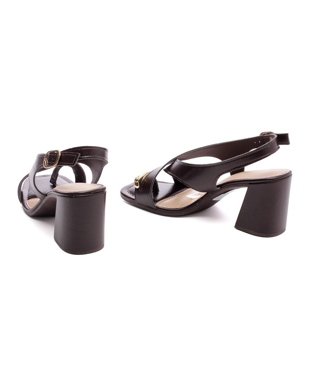 Sandália Dakota Salto Bloco Médio Marrom Marrom 4