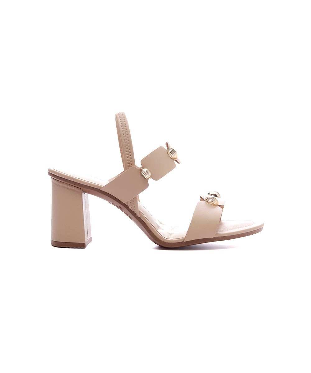 Sandália Dakota Salto Bloco Médio Bege