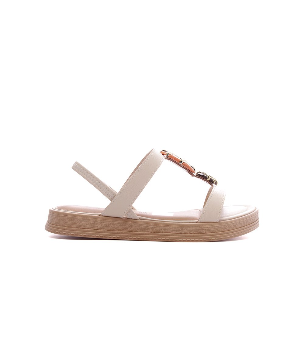 Sandália Flatform Dakota Pedrarias Off White Branco 2