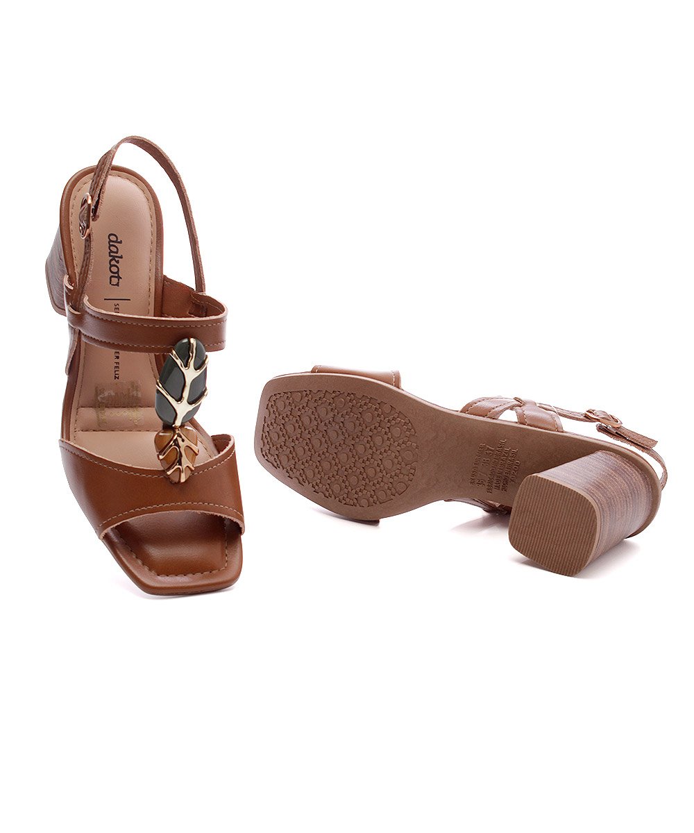 Sandália Dakota Salto Médio Caramelo Marrom 7