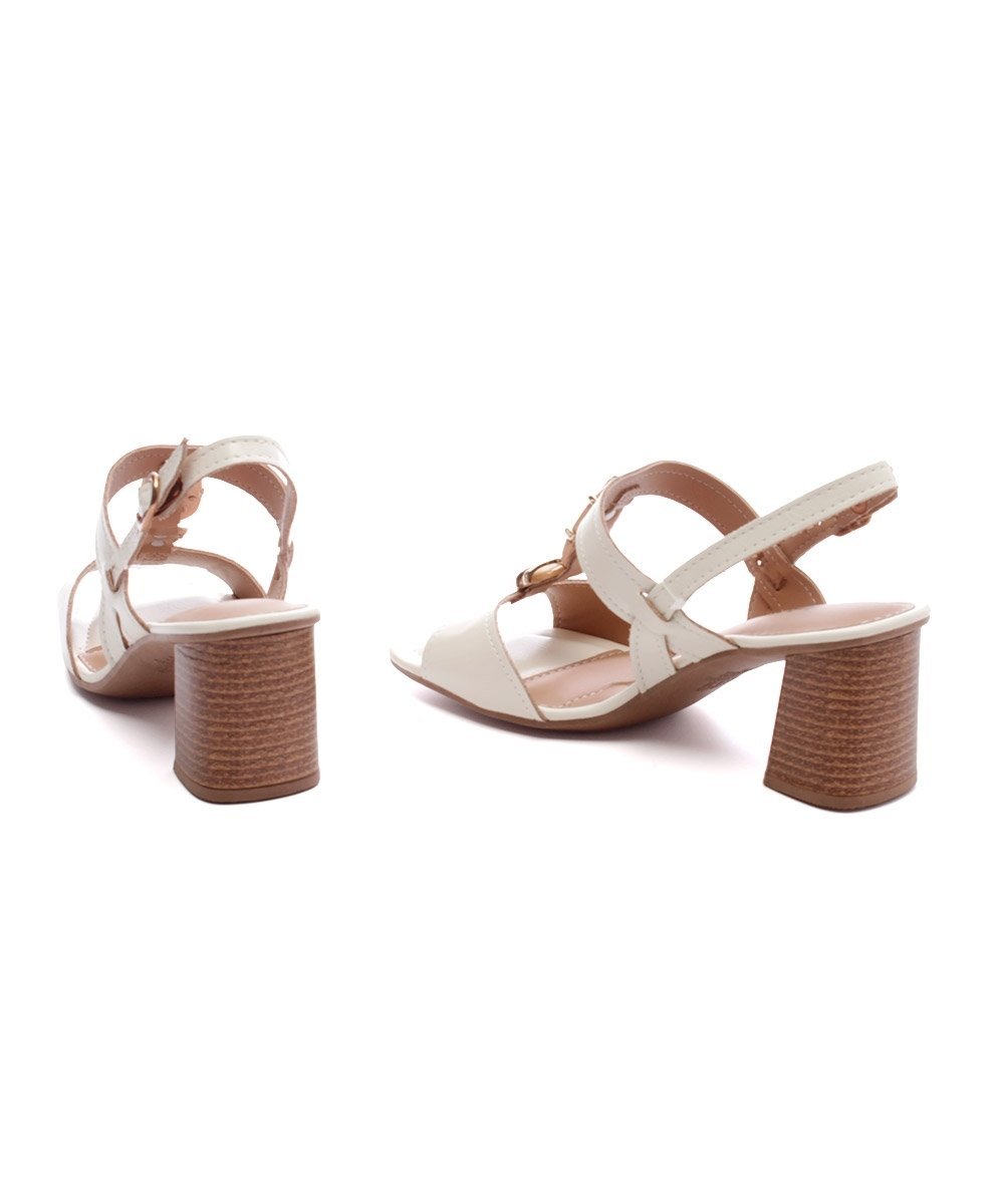 Sandália Dakota Salto Médio Creme Bege 5