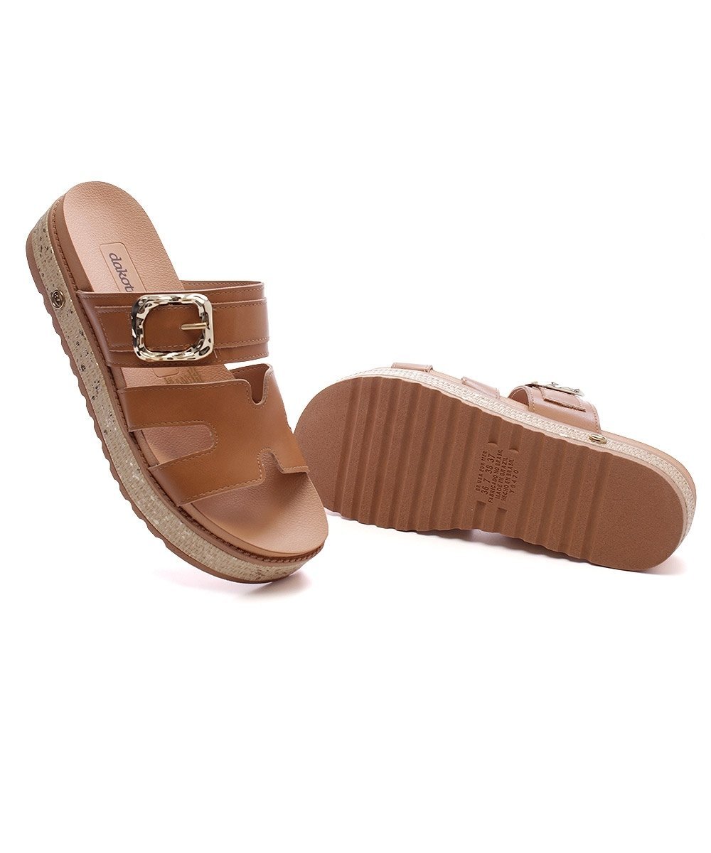 Tamanco Flatform Dakota Tan Marrom 7