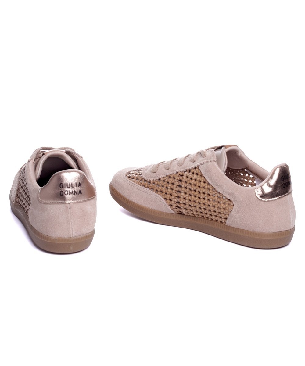 Tênis Feminino Giulia Domna Couro Nude Bege 4