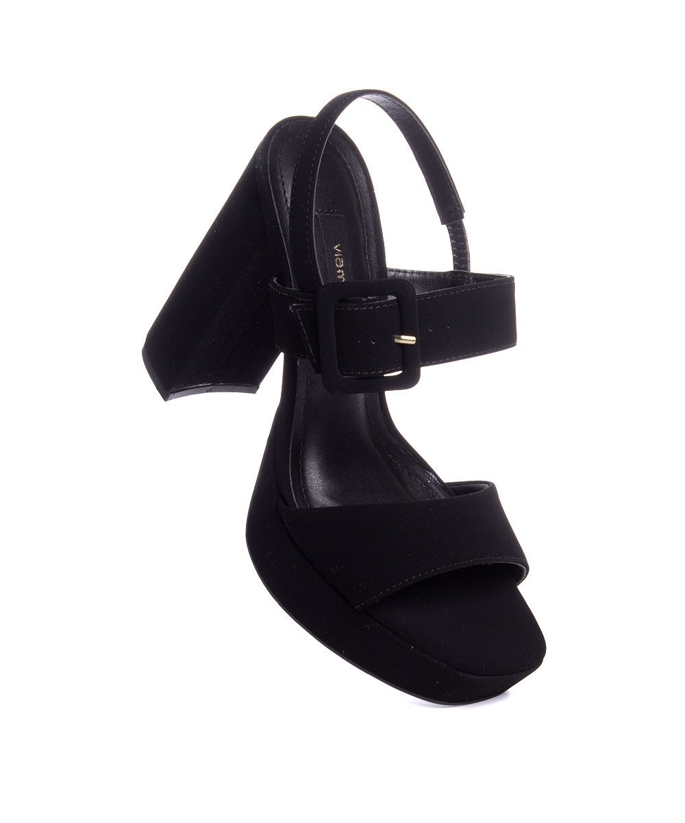 Sandália Meia Pata Via Marte Salto Alto Preto Preto 2