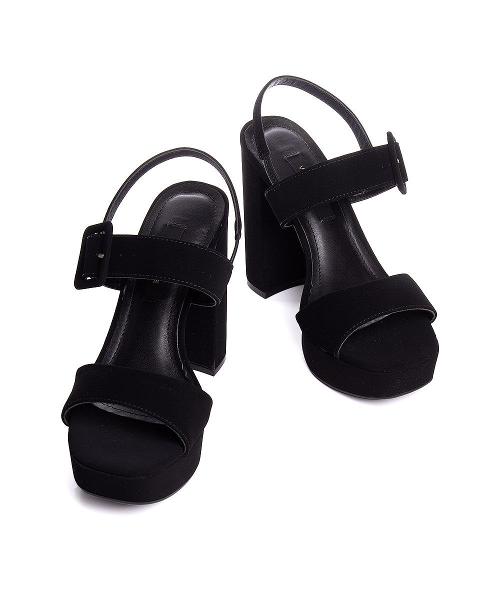 Sandália Meia Pata Via Marte Salto Alto Preto Preto 4