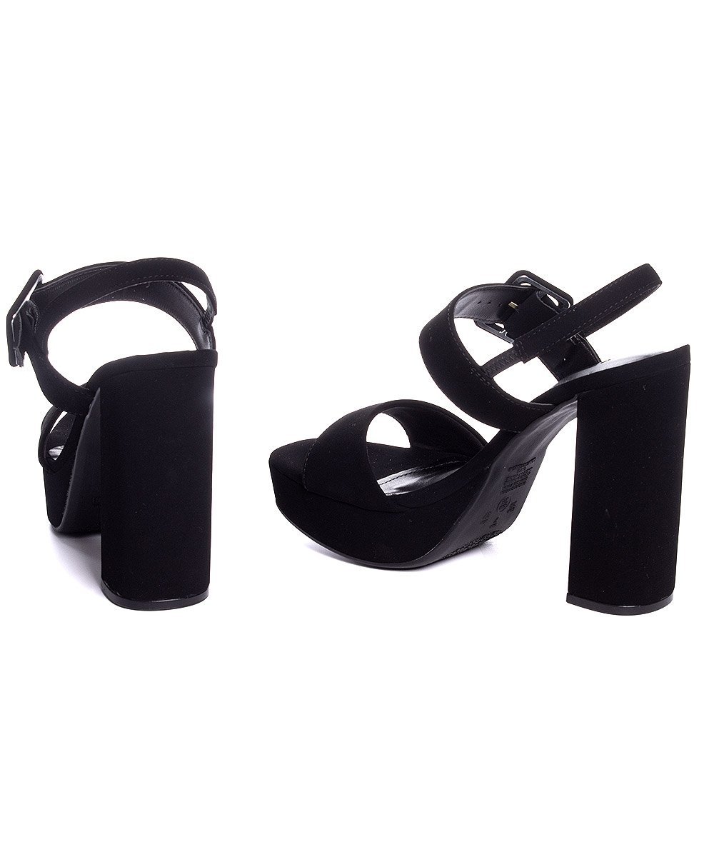 Sandália Meia Pata Via Marte Salto Alto Preto Preto 6