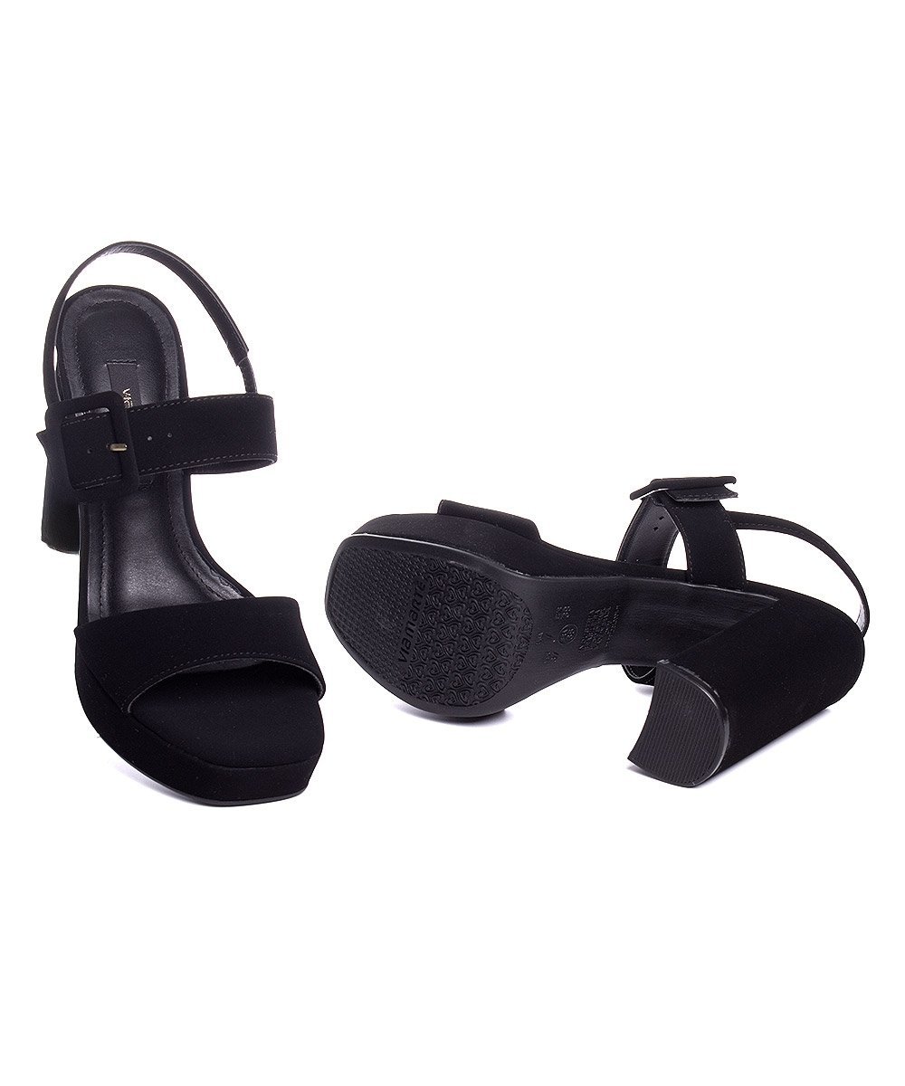 Sandália Meia Pata Via Marte Salto Alto Preto Preto 7