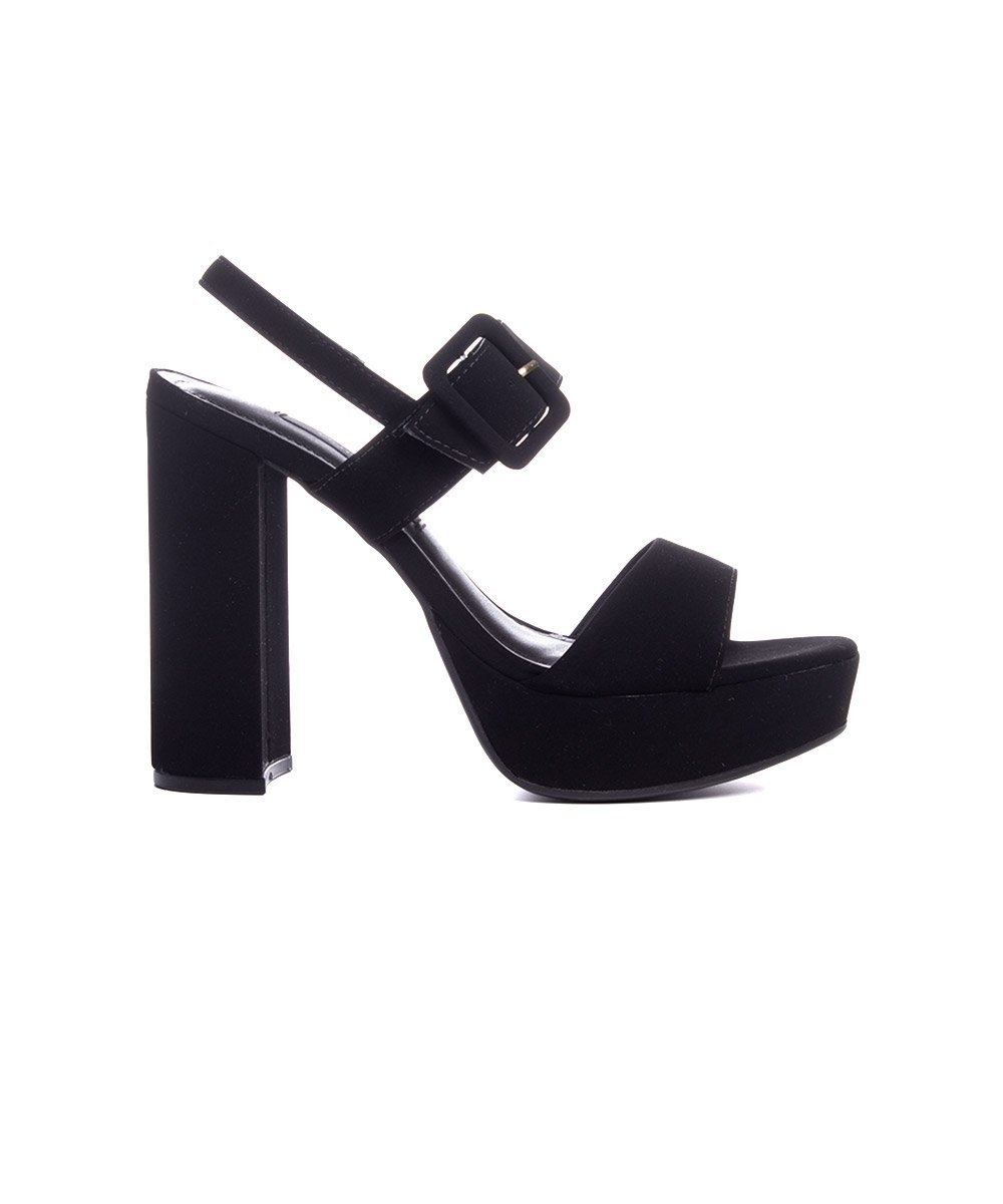 Sandália Meia Pata Via Marte Salto Alto Preto