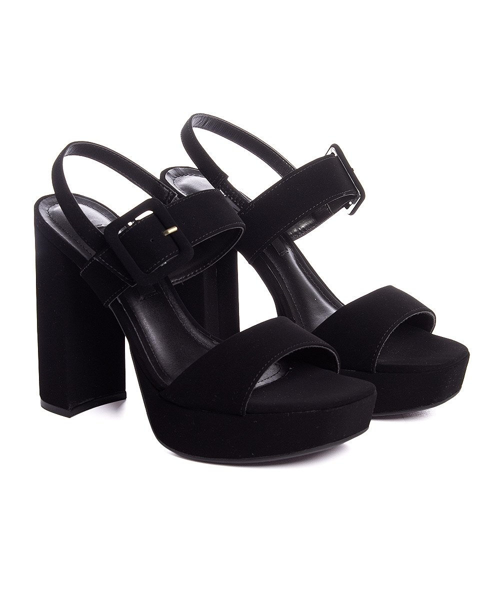 Sandália Meia Pata Via Marte Salto Alto Preto Preto 3