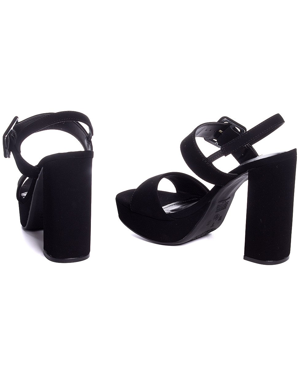 Sandália Meia Pata Via Marte Salto Alto Preto Preto 6
