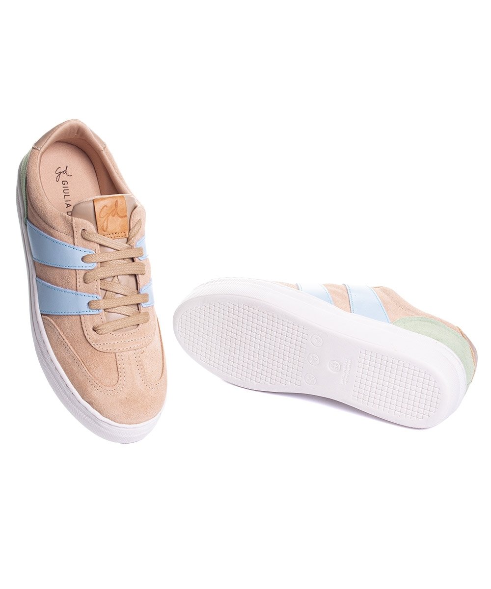 Tênis Feminino Giulia Domna Couro Nude Multicores 4