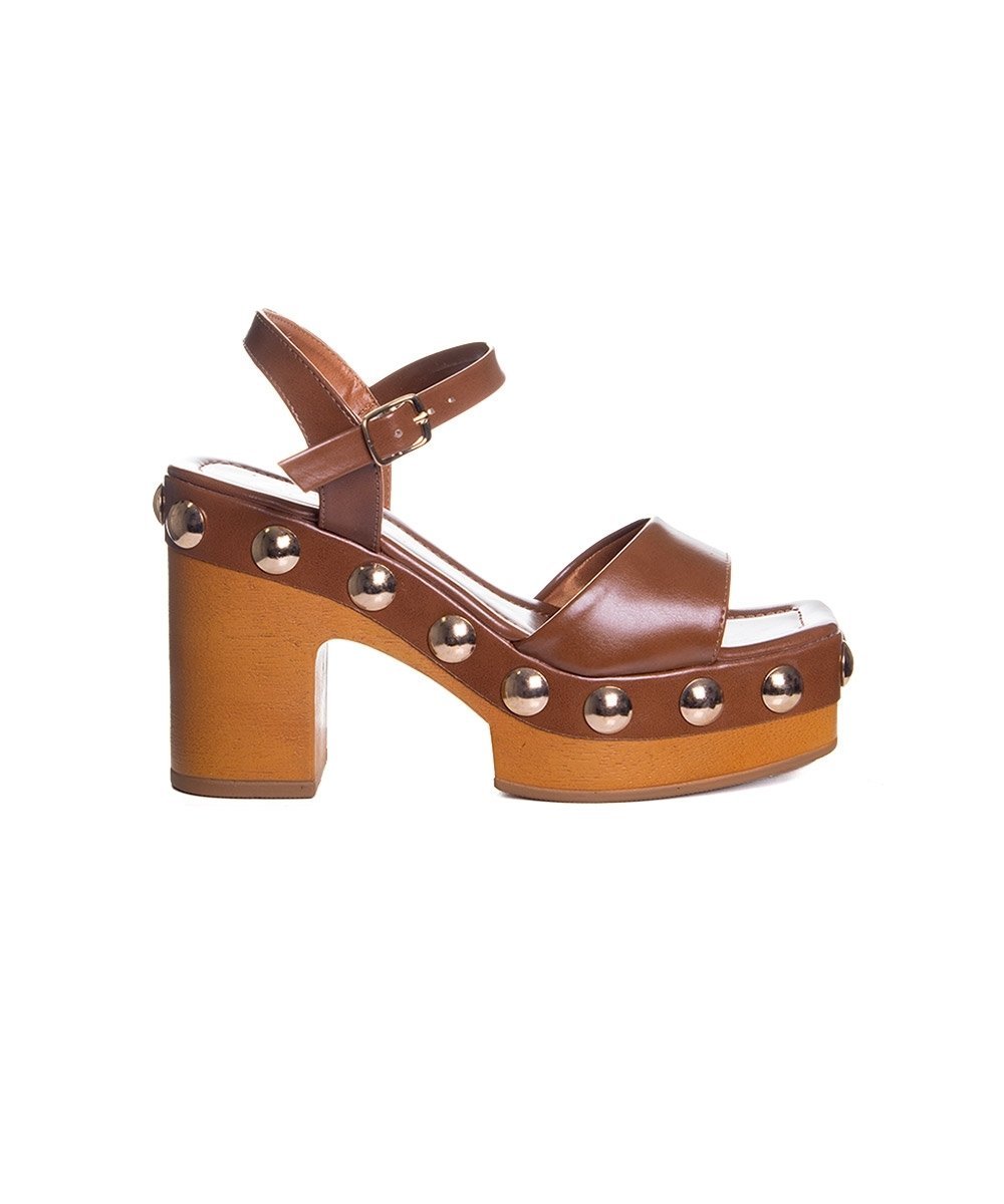 Sandália Meia Pata Zatz Salto Alto Marrom