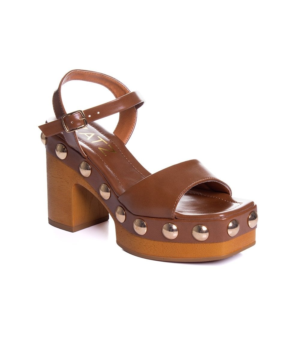 Sandália Meia Pata Zatz Salto Alto Marrom Marrom 2