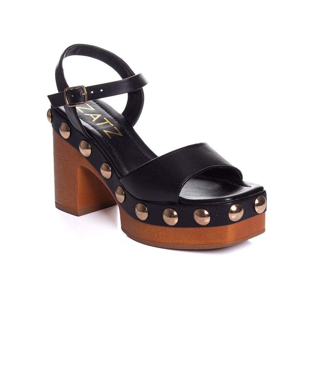 Sandália Meia Pata Zatz Salto Alto Preto Preto 3