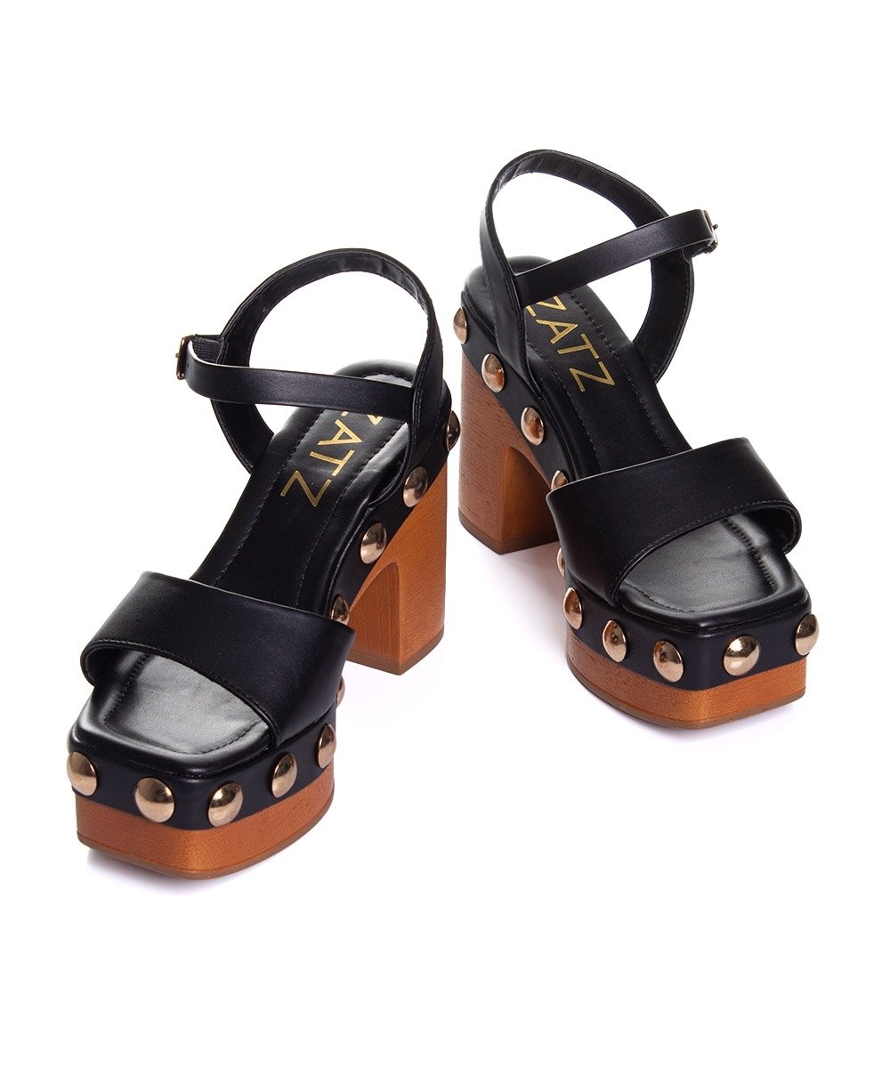 Sandália Meia Pata Zatz Salto Alto Preto Preto 5