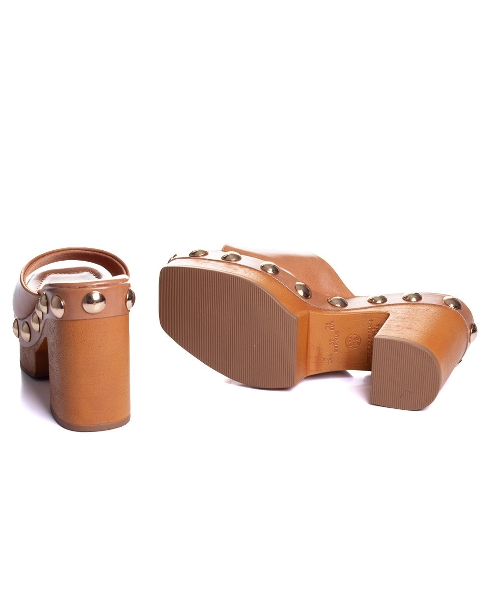 Tamanco Zatz Salto Alto Ambar Caramelo 6