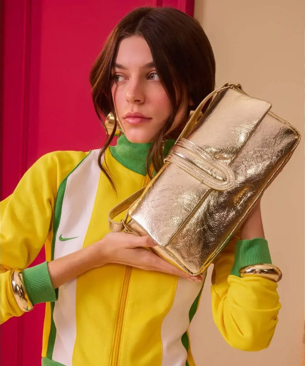 Bolsa Transversal Dakota Champanhe Dourado 3