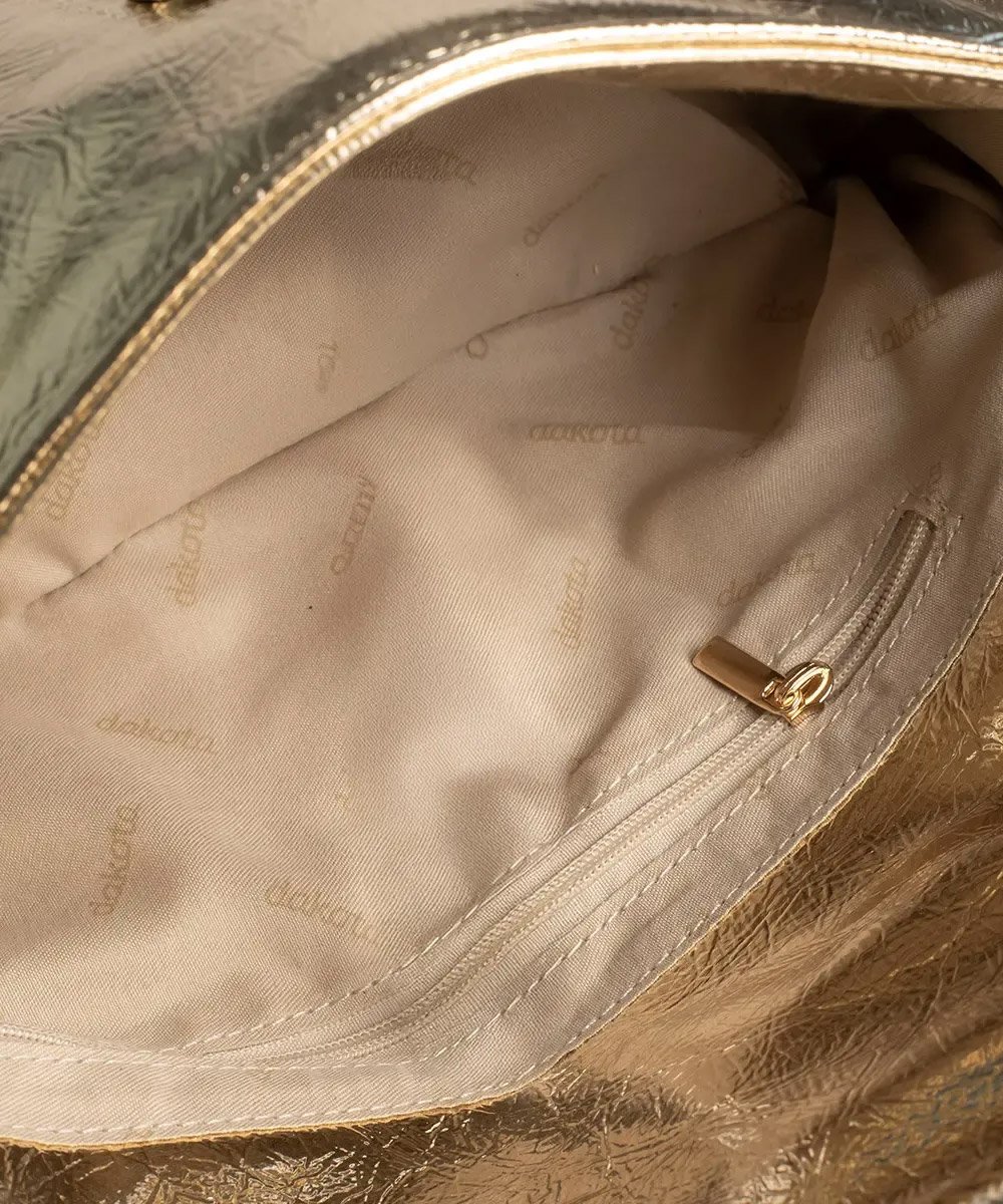 Bolsa Transversal Dakota Champanhe Dourado 5