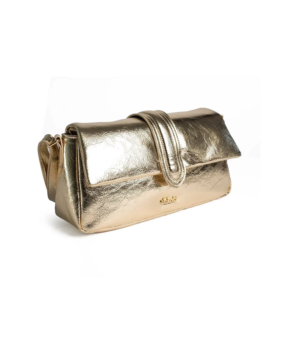 Bolsa Transversal Dakota Champanhe Dourado 6