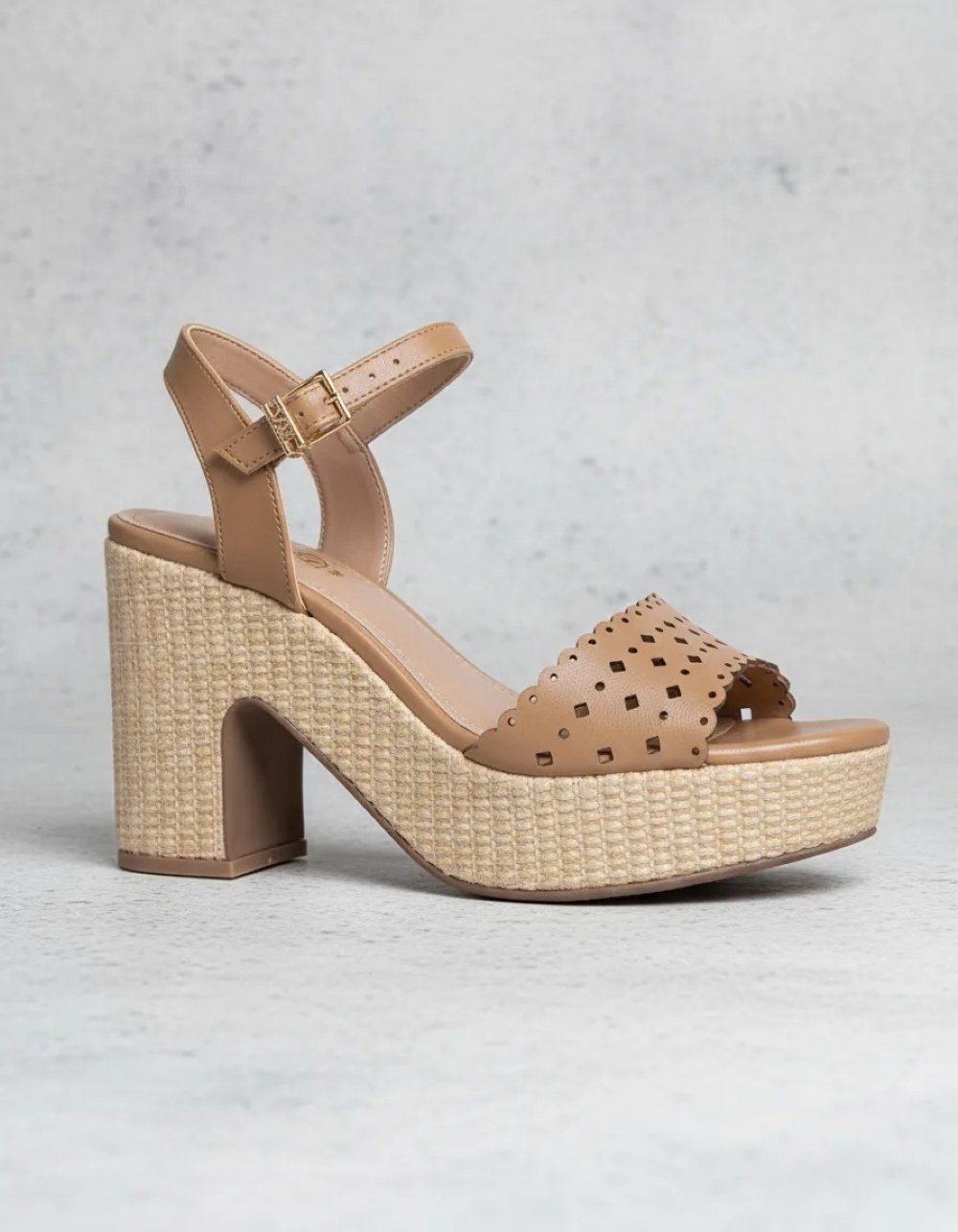 Sandália Anabela Via Marte Areia Bege 4