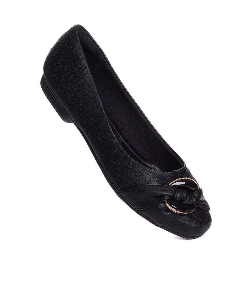 Sapatilha Feminina Piccadilly Salto Baixo Preto Preto 2