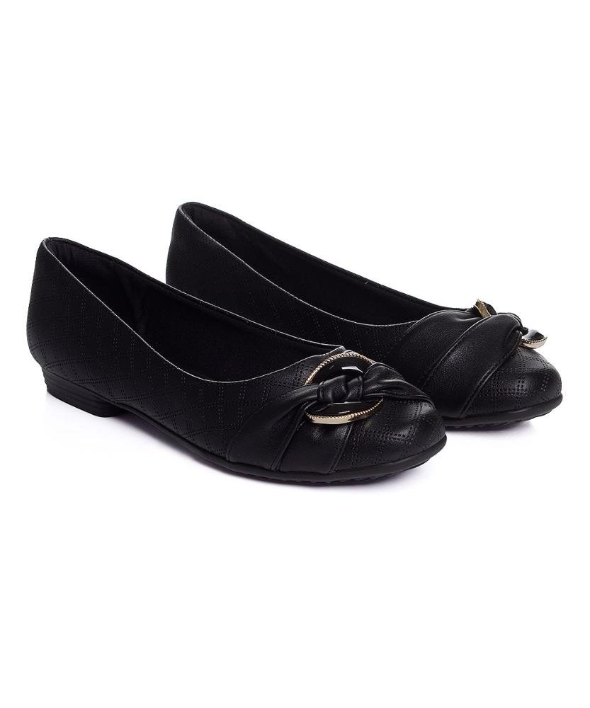 Sapatilha Feminina Piccadilly Salto Baixo Preto Preto 3