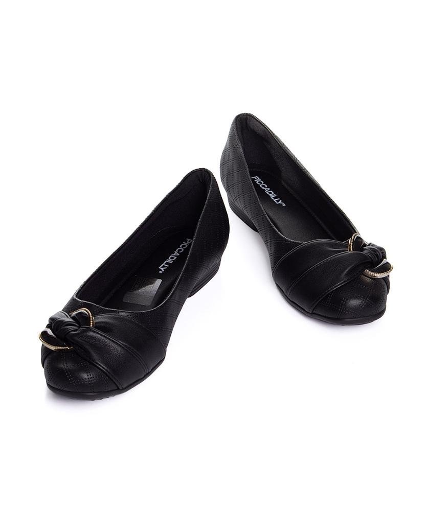 Sapatilha Feminina Piccadilly Salto Baixo Preto Preto 4