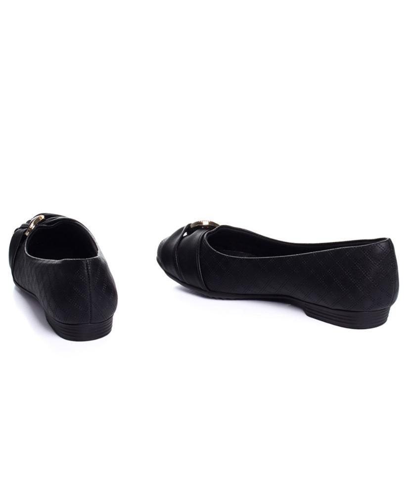 Sapatilha Feminina Piccadilly Salto Baixo Preto Preto 5