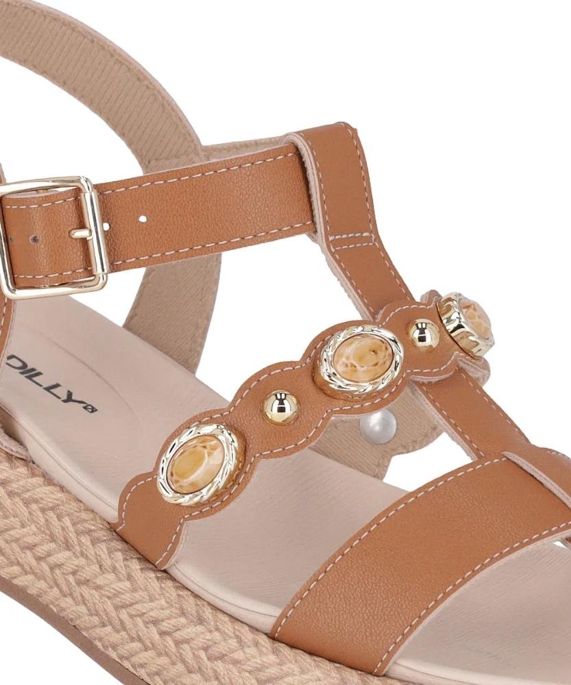 Sandália Plataforma Piccadilly Sol Caramelo Marrom 2