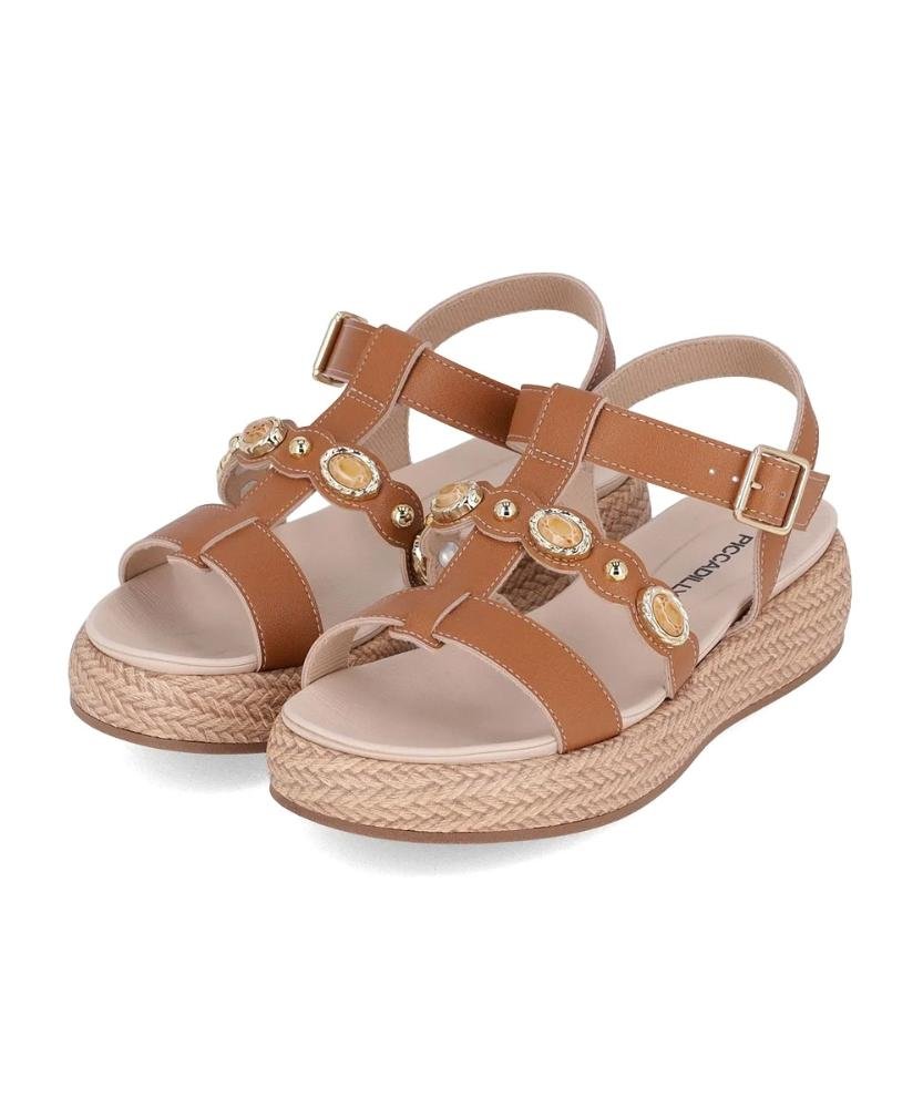 Sandália Plataforma Piccadilly Sol Caramelo Marrom 3