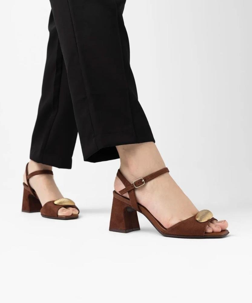 Sandália Piccadilly Flavia Salto Alto Marrom Marrom 2