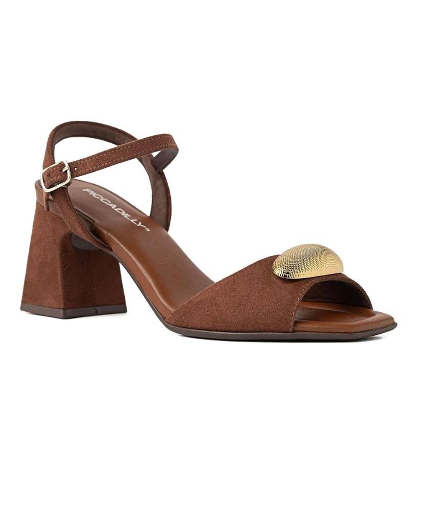 Sandália Piccadilly Flavia Salto Alto Marrom Marrom 3