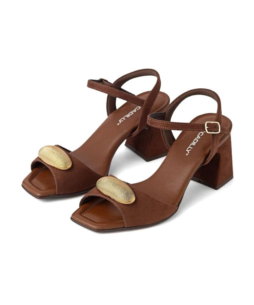Sandália Piccadilly Flavia Salto Alto Marrom Marrom 4