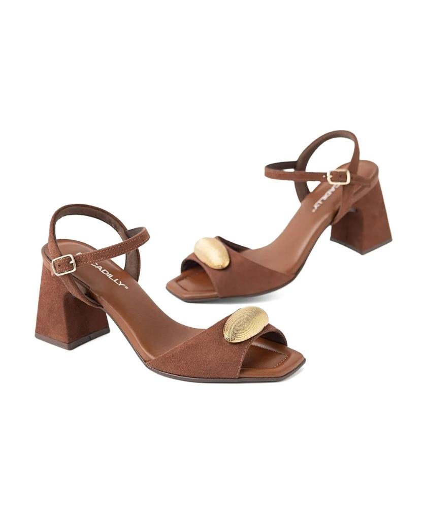 Sandália Piccadilly Flavia Salto Alto Marrom Marrom 6