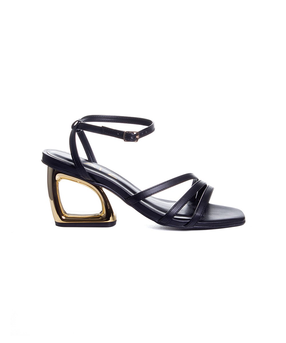 Sandália Zatz Salto Geométrico Médio Preto Preto 2