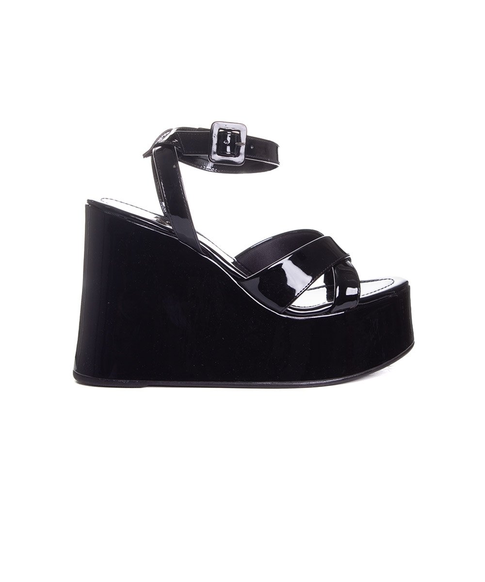 Sandália Anabela Zatz Salto Alto Preto